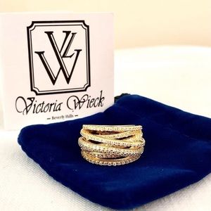Victoria Wieck Crossover CZ Highway Ring 14K over 925 SS